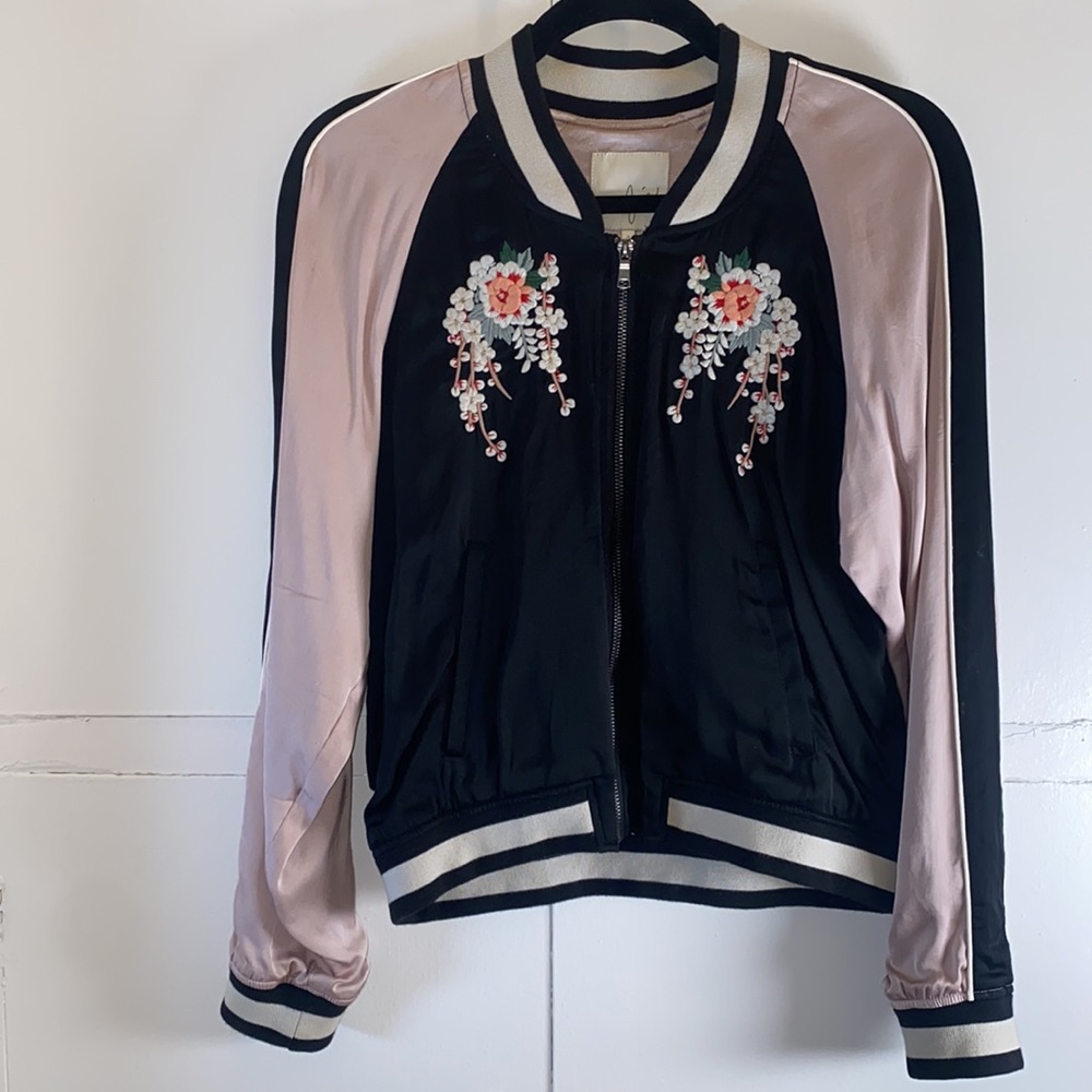 100% pure silk Joie bomber Jacket - Picture 3 of 6